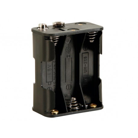 Battery holder for 6 x AA-cell (With snap terminals)