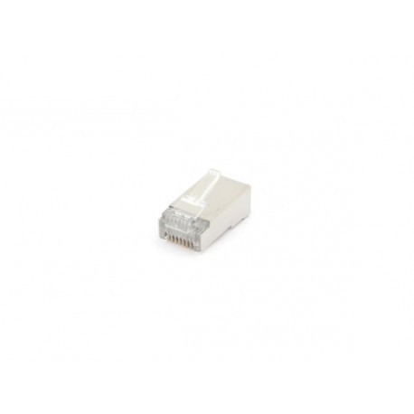 Connector voor tel 8P8C rond.afgeschermd 10pc