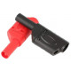 male banana plug with double insulation black & red