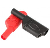 male banana plug with double insulation black & red