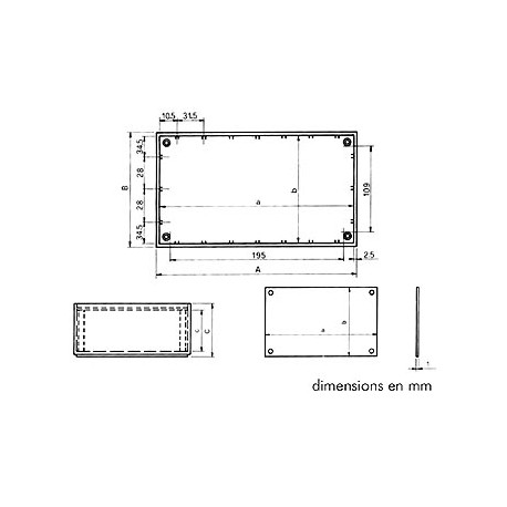 CHA.TKP4B Coffret Teko série P 215x130x77mm