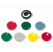 Lid for 21mm button with white arrow - black