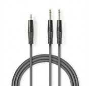 Câble audio stéréo 2x 6.35 mm Mâle - 3.5 mm Mâle 1.5M