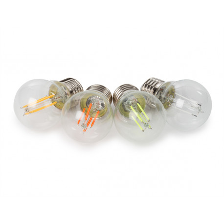 Set Ampoules LED - G45 - E27 - Verre Transparent - 4pcs