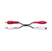 Cable 5m - 2 fiches males RCA/2 fiches femelle RCA