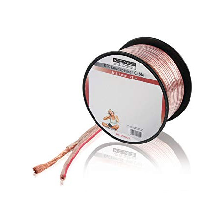 Rouleau de 20m Cable HP Professionnel Transparent 2 x 2.5