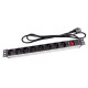 Rampe de 8 prises secteur rackable 19'' avec switch ON/OFF