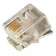 Modulaire telefoonplug RJ11 verguld 6µ *10*