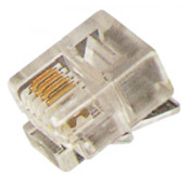 Modulaire telefoonplug RJ11 verguld 6µ *10*