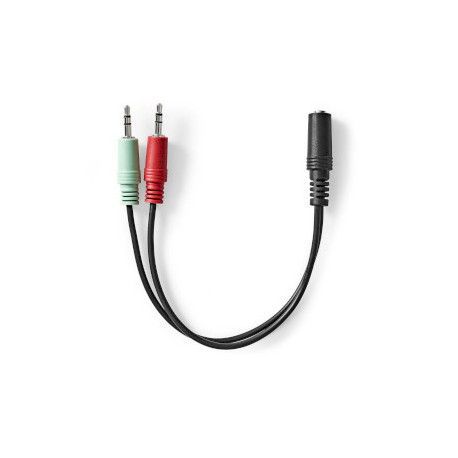 Cable 0.2m - Fiche Fem 3.5mm Stereo 2 fiches Male 3.5mm
