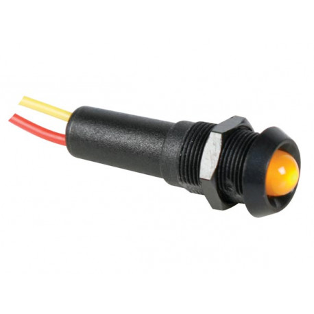 Voyant Led jaune 12V - Boitier noir