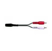 Cable 1.m - 2xRCA males/1xjack 3.5mm femelle