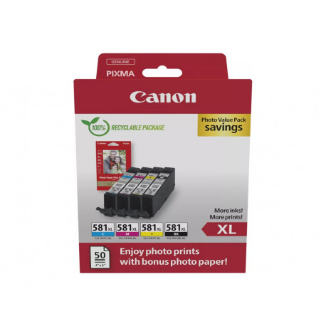 Canon CLI-581XL C/M/Y/BK Photo Value Pack