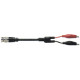 Cable coax 0.75m - fiche BNC male / 2 pinces crocodiles