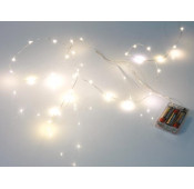 LED garland - White - 20 LEDs - 2M - Battery operated