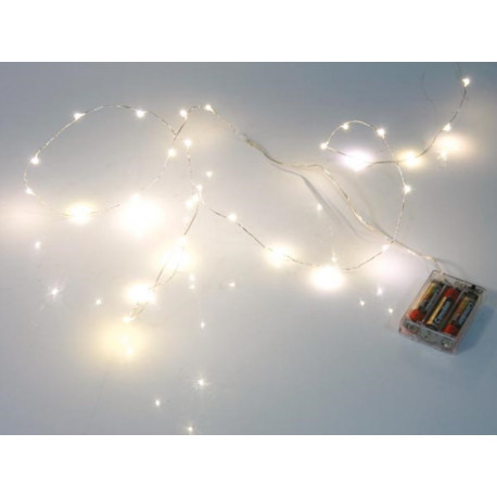 LED garland - White - 20 LEDs - 2M - Battery operated