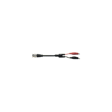 Cable coax 0.75m - fiche BNC male / 2 pinces crocodiles