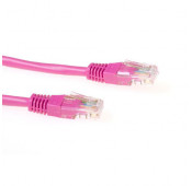 Cable UTP (non blindé) - 0.5m - Categorie 5 - Rose