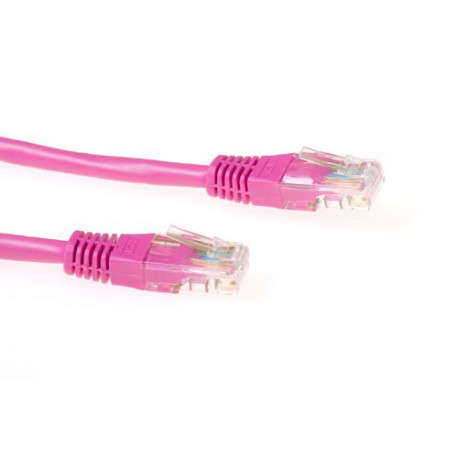 Cable UTP - 0.5m - Categorie 5 - Rose