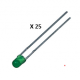 LED STANDARD 5mm - VERT DIFFUSANT - Pack de 25 pcs