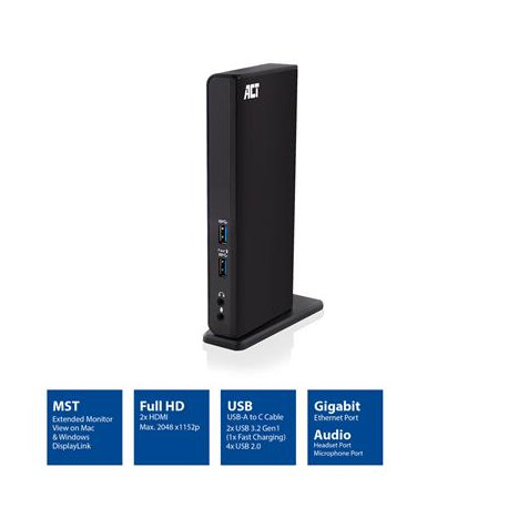 ACT USB-C or USB-A Dual Monitor Docking Station