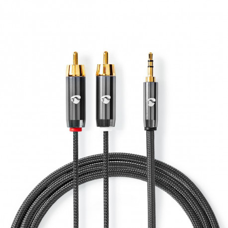 Stereo Audiokabel 3.5 mm Male - 2x RCA Male 2.00 m