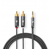 Câble audio stéréo 3,5 mm mâle - 2x RCA Mâles 2.00 m