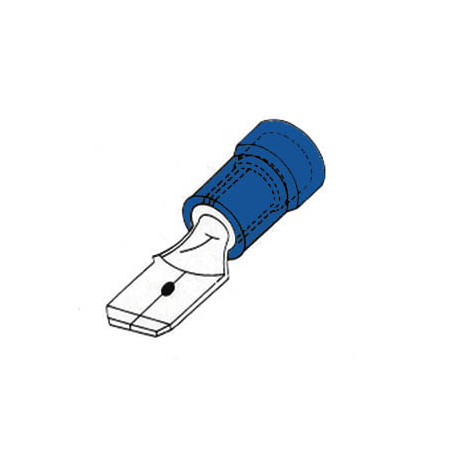 COSSE MALE 6.4mm bleu AWG 16-14 / 1.5-2.5mm² *10*