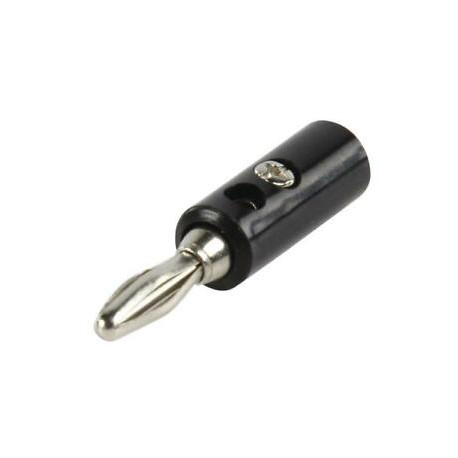 Male banana plug with socket 4mm black