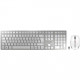 CHERRY 9000 SLIM Clavier et Souris SS Fil BT Argent Blanc