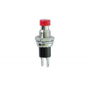 Bouton poussoir unipolaire 1A/250V Off/(On) rouge