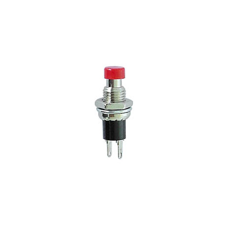 Bouton poussoir unipolaire 1A/250V Off/(On) rouge