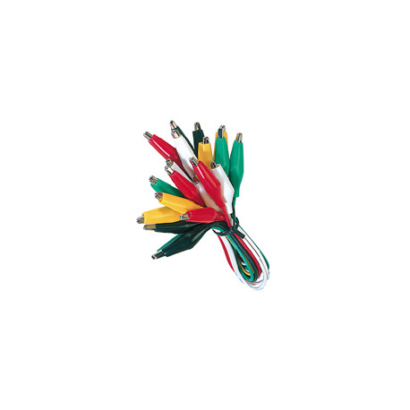 Cable de pontage mini pince crocodile 5 couleurs 10 Pièces