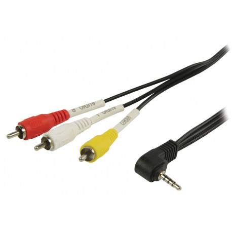 Cable audio-video 1m fiche 3.5 AV male - 3 RCA male