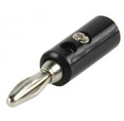 Male banana plug with socket 4mm black