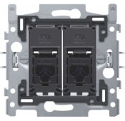 Niko - Support avec 2x RJ45 UTPcat.6plate + Enjoliveur crème