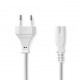 Mains power cord IEC-320-C7 White 2m