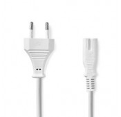 Mains power cord IEC-320-C7 White 2m