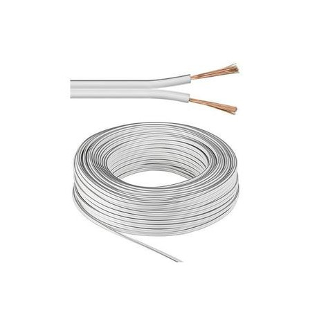 Cable Haut-parleur 2x0.75mm² - Blanc