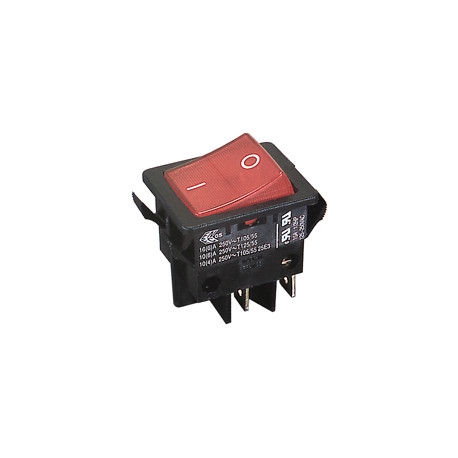 Interrupteur a bascule bipolaire 16A-250V ON-OFF - Rouge