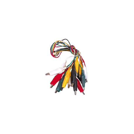 Cable de pontage mini pince crocodile 5 couleurs 10 Pièces