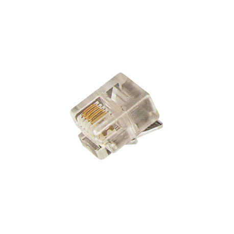 Modulaire telefoonplug RJ11 verguld 6µ *10*