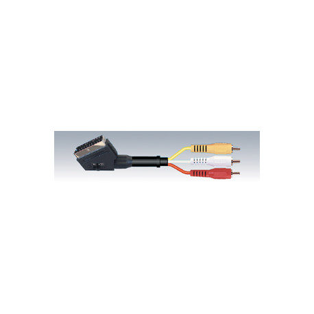 Elix - Kabel 1.5m met scart+3RCA+schakelaar