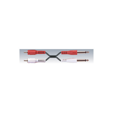 Elix - Cable 1.5m 2x male RCA/2x male 6.3mm mono