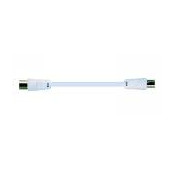 Cable 5m - Fiche male coaxiale/Fiche femelle coaxiale blanc