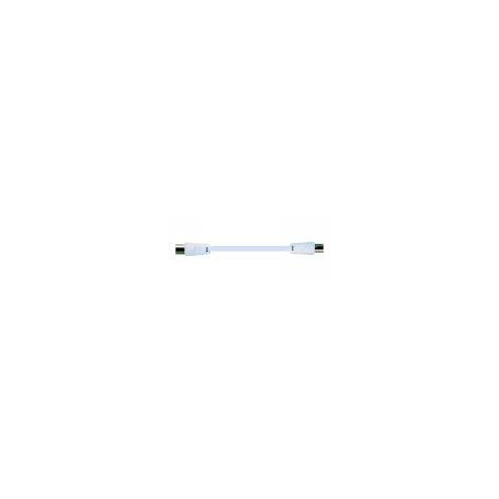 Cable 5m - Fiche male coaxiale/Fiche femelle coaxiale blanc