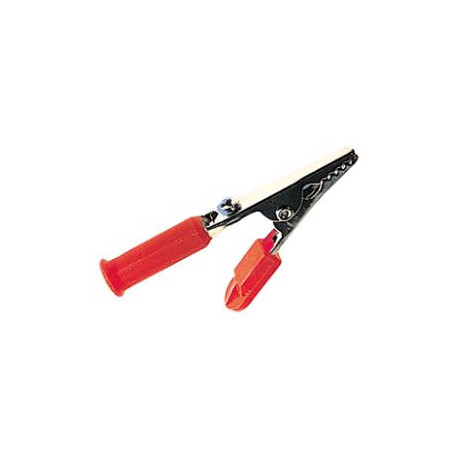 Alligator clip with boot red 4mm for banana jack