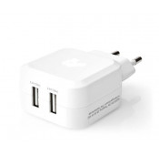 Chargeur USB 2 ports sur un port Charge rapide blanc