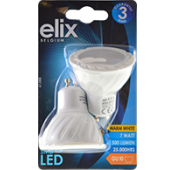 Elix - Ø 50mm Spot - GU10 - 8 LED - 7W - 3200K - 2 pieces