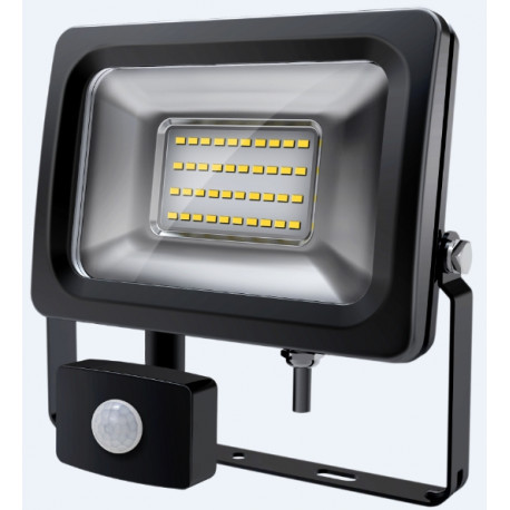 Elix - LED Floodlight +PIR Premium Line 20W 3000K IP65 Black